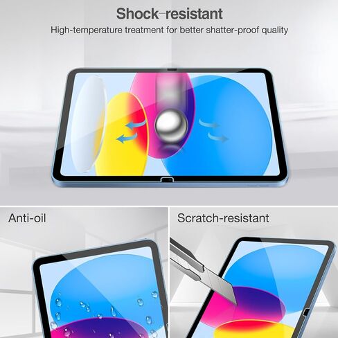 ProCase 2 Pack Screen Protector for iPad A16 2025 11th/10th 2022 Generation (11-inch/10.9), Clear Tempered Glass Film Guard with 1 Camera Lens Protector -Blue in Saudi Arabia