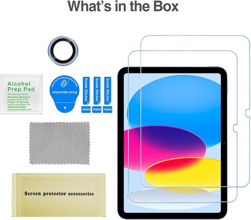 ProCase 2 Pack Screen Protector for iPad A16 2025 11th/10th 2022 Generation (11-inch/10.9), Clear Tempered Glass Film Guard with 1 Camera Lens Protector -Blue in Saudi Arabia