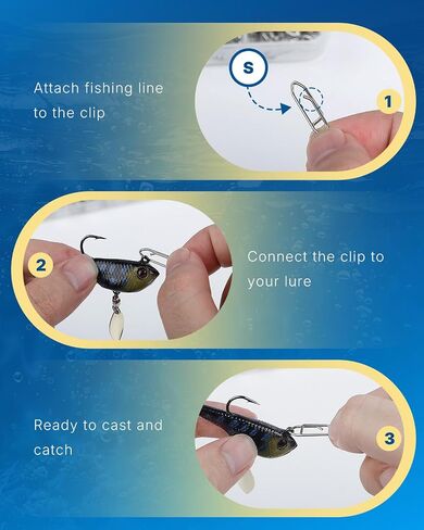 Pawfly 300 Pcs Speed Clips for Fishing Lures, Fishing Speed Clips for Quick Change, Strong Stainless Steel Fishing Clips, Lure Tackle for Saltwater & Freshwater, Topwater Speed Clips in Saudi Arabia