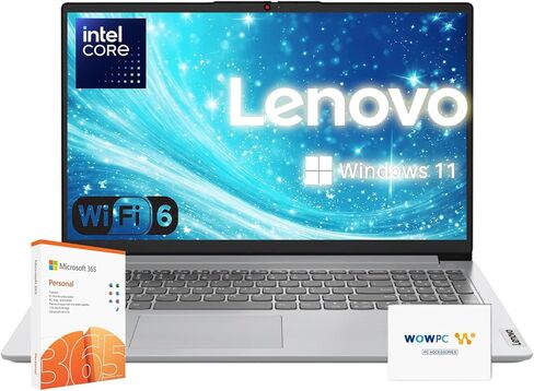 Lenovo Premium Series IdeaPad Laptop | أحدث نموذج | 12 جيجابايت ذاكرة الوصول العشوائي | 256 جيجابايت SSD | 1 سنة Office 365 W/ 1TB تخزين السحابة | Intel Core | 15.6 "| لوحة المفاتيح الرقمية | wifi 6 | Win 11 | w/wowpc الاسترداد USB in Kuwait