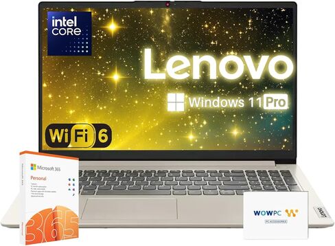 Lenovo Premium Series IdeaPad Laptop | Latest Model | 12GB RAM | 256GB SSD | 1 Year Office 365 w/ 1TB Cloud Storage | Intel Core | 15.6" | Numeric Keypad | WiFi 6 | Win 11 | w/WOWPC Recovery USB in Saudi Arabia