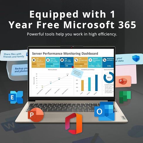 Lenovo Premium Series IdeaPad Laptop | Latest Model | 12GB RAM | 256GB SSD | 1 Year Office 365 w/ 1TB Cloud Storage | Intel Core | 15.6" | Numeric Keypad | WiFi 6 | Win 11 | w/WOWPC Recovery USB in Saudi Arabia