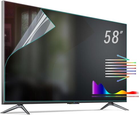 58 inch Anti Glare TV Film with Blue Light Filter, Glare Reducer for TV, Indoor Outdoor Glare Shield for Standard Size 58 inch TV Screen (58" 1269 * 721) in Saudi Arabia