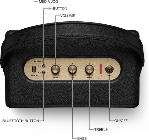 Marshall Kilburn III SPEAKER Bluetooth - مميزة لمقاومة المياه المحمولة مكبرات صوت ومكبرات صوت لاسلكية 50+ وقت اللعب - الأسود والنحاس in Saudi Arabia
