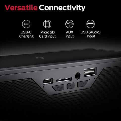 مكبر صوت Monster S280 Bluetooth مع مصابيح نفق ثلاثية الأبعاد ، صوت ستيريو 40W ، باس غني ، بلوتوث 6.0 ، شاشة مرآة ، شاحن لاسلكي ، USB (الصوت)/AUX/TF-Card ، مناسبة لغرفة النوم الداخلية المنزلية الداخلية in Kuwait