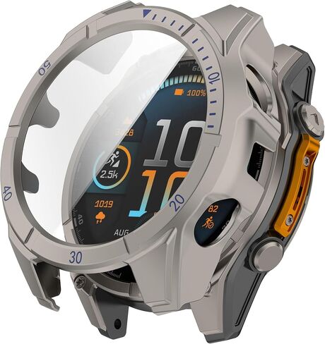 حالة صلبة لـ Garmin Tactix 8 AMOLED 47 مم 51 مم مع واقي الشاشة ، وغطاء واقي من القضية الصلبة المضاد للصدمات المضاد للخلع مع زجاج مقسى (Black & Green ، Garmin Tactix 8 AMOLED 51MM) in Saudi Arabia