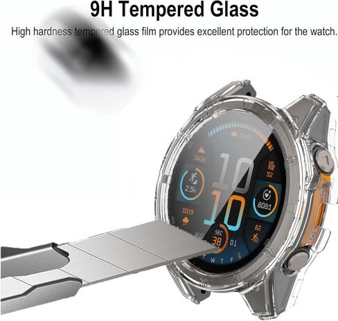 حالة صلبة لـ Garmin Tactix 8 AMOLED 47 مم 51 مم مع واقي الشاشة ، وغطاء واقي من القضية الصلبة المضاد للصدمات المضاد للخلع مع زجاج مقسى (Black & Green ، Garmin Tactix 8 AMOLED 51MM) in Saudi Arabia