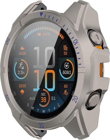 حالة صلبة لـ Garmin Tactix 8 AMOLED 47 مم 51 مم مع واقي الشاشة ، وغطاء واقي من القضية الصلبة المضاد للصدمات المضاد للخلع مع زجاج مقسى (Black & Green ، Garmin Tactix 8 AMOLED 51MM) in Saudi Arabia