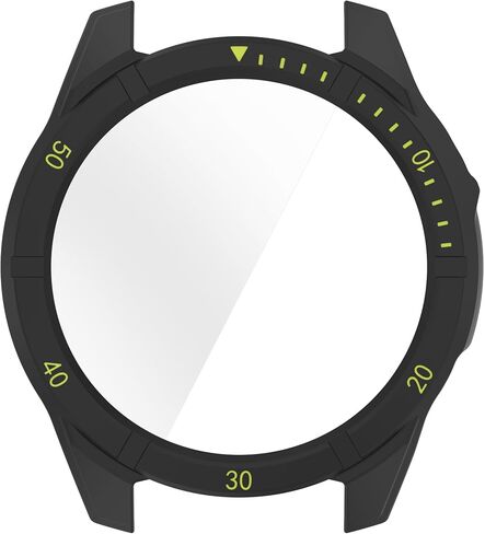 Hard Case for Garmin Tactix 8 AMOLED 47mm 51mm with Screen Protector, Hard PC Protective Case Shockproof Anti-Scratch Bumper Cover with Tempered Glass (Black&Green, Garmin Tactix 8 AMOLED 51mm) in Saudi Arabia