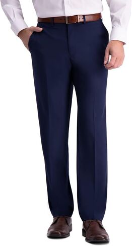 J.M. Haggar Men's 4-Way Stretch Straight Fit Flat Front Dress Pant, Oatmeal, 34x29 in Saudi Arabia