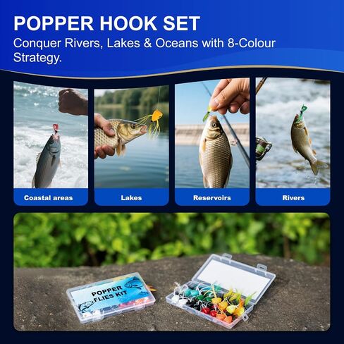 16 PCS Fly Fixing Poppers ، 8 Color Popper Fishing Lure Blegegill Crappie Trout Panfish Berch ، ملحقات الصيد الذبابة in Saudi Arabia