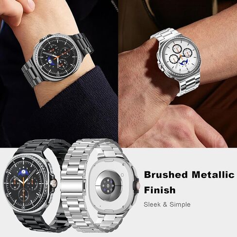 2pcs العصابات المعدنية لـ Galaxy Watch 8 فرقة كلاسيكية Samsung Galaxy Watch 8 Band 46mm 44mm 40mm Men Stains Strap Strap Slicy Warmant Elegant Discalant Pracelet for Galaxy Watch 8/8 Classic Women in Kuwait