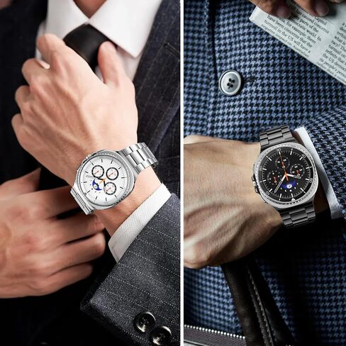 2pcs العصابات المعدنية لـ Galaxy Watch 8 فرقة كلاسيكية Samsung Galaxy Watch 8 Band 46mm 44mm 40mm Men Stains Strap Strap Slicy Warmant Elegant Discalant Pracelet for Galaxy Watch 8/8 Classic Women in Kuwait