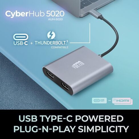 ADESSO USB C to Dual HDMI Adapter, Compact and Portable USB C Adapter, Supports 4K@60Hz and Dual 2K/1080P@60Hz, for MacBook/Lenovo Yoga/Thinkpad, XPS, and More in Saudi Arabia