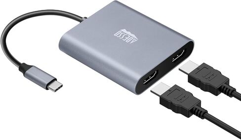 ADESSO USB C to Dual HDMI Adapter, Compact and Portable USB C Adapter, Supports 4K@60Hz and Dual 2K/1080P@60Hz, for MacBook/Lenovo Yoga/Thinkpad, XPS, and More in Saudi Arabia