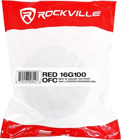 Rockville Red 16G100 Ofc 16 Gauge 100 قدم مكبر صوت ، ونحاس 100 ٪ ، معلبًا لمقاومة التآكل ، وسترة من الدرجة البحرية ، وتصميم فائق الإلى ، للسيارات ، والبحرية ، والصوت المنزلي in Saudi Arabia