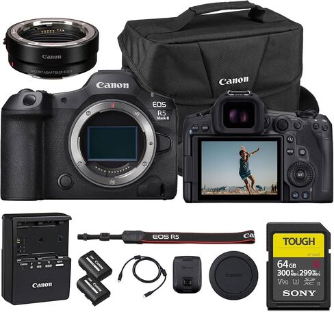 Canon EOS R5 Mark II Camera بدون مرآة | الطاقة الهجينة الرائدة ، المكررة للمبدعين من الجيل التالي (6536C002) in Kuwait