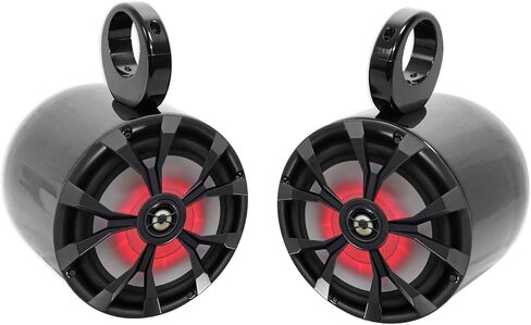 Rockville (2) RKL80MB 8" 900 Watt Marine Wakeboard LED Tower Speakers in Black in Saudi Arabia