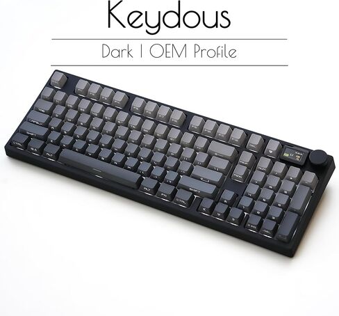 NJ98 اللوحة اللاسلكية المخصصة الميكانيكية مع مقبض الشاشة 96 ٪ Hot Swappable RGB لوحة مفاتيح MAC (أبيض ، صفيحة نحاسية في البحر العميق) in Saudi Arabia