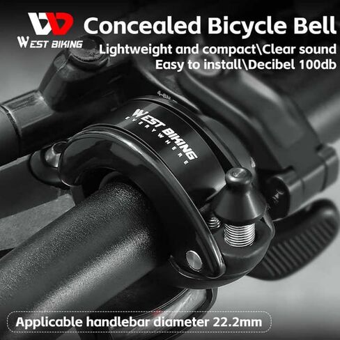 جرس الدراجة الخفي مخفي دراجة MTB Bells Max 100dB صوت طويل صافي ل 22.2 مم/0.78in مقابز Ebike Horn للبالغين أو الأطفال الدراجة in Kuwait