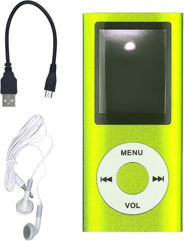 مشغل MP3 ، مشغل موسيقى رقمي MP3 متعدد الوظائف المحمولة ، لاعب موسيقى 1.8 بوصة LCD مع سماعة الأذن ، Photo-in Photo/Video Play/FM Recorder/Voice Reader (بطاقة الذاكرة غير متضمنة) -Green in Kuwait
