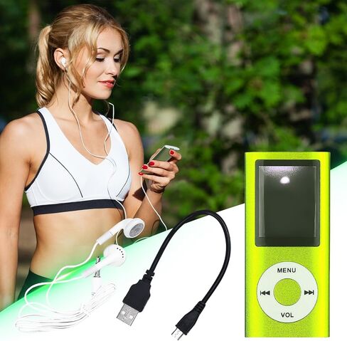 مشغل MP3 ، مشغل موسيقى رقمي MP3 متعدد الوظائف المحمولة ، لاعب موسيقى 1.8 بوصة LCD مع سماعة الأذن ، Photo-in Photo/Video Play/FM Recorder/Voice Reader (بطاقة الذاكرة غير متضمنة) -Green in Kuwait