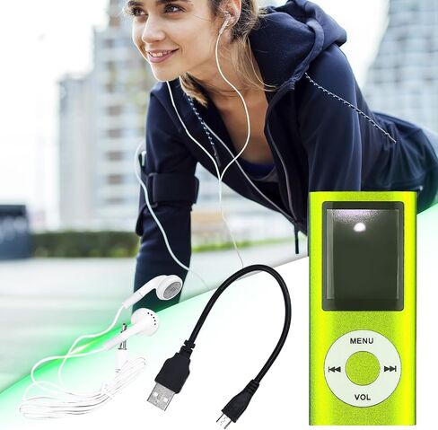 مشغل MP3 ، مشغل موسيقى رقمي MP3 متعدد الوظائف المحمولة ، لاعب موسيقى 1.8 بوصة LCD مع سماعة الأذن ، Photo-in Photo/Video Play/FM Recorder/Voice Reader (بطاقة الذاكرة غير متضمنة) -Green in Kuwait
