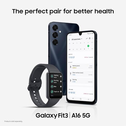 Samsung Galaxy A16 5G A Series Cell Phone, Unlocked Android Smartphone, Large AMOLED Display, Durable Design, Super Fast Charging, Expandable Storage, US Version, 2025, Blue Black (Renewed) in Saudi Arabia