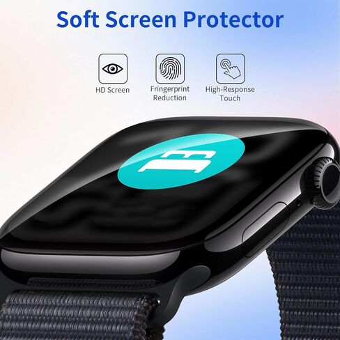8 Pack for Apple Watch Series 10 Screen Protector 46mm TPU -[Non-Bubbles] Anti-Scratch Replacement Protection HD Clear Cover Soft Film for iWatch (Series 10 46mm) in Saudi Arabia