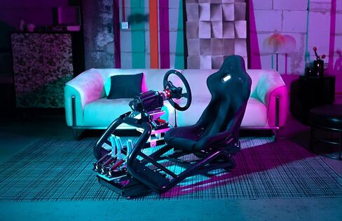 Azracing SV-R Professional Modular Racing Simulator Cockpit | قابلة للتعديل بالكامل | دعم محرك الأقراص المباشر （إطار SV-R+المقعد القياسي） ， متوافق مع Thrustmaster و Fanatec و Moza على الكمبيوتر الشخصي و Xbox و PS (أحمر) in Kuwait