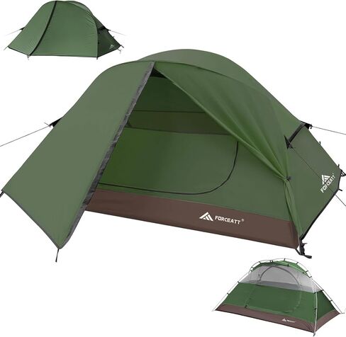 Forceatt Camping Tent 2 شخص ، على ظهر الخيمة على الظهر مقاوم للماء ومقاوم للرياح ، خيمة فورية للغاية مع طيران المطر للتخييم ، المشي لمسافات طويلة ، في الهواء الطلق in Kuwait