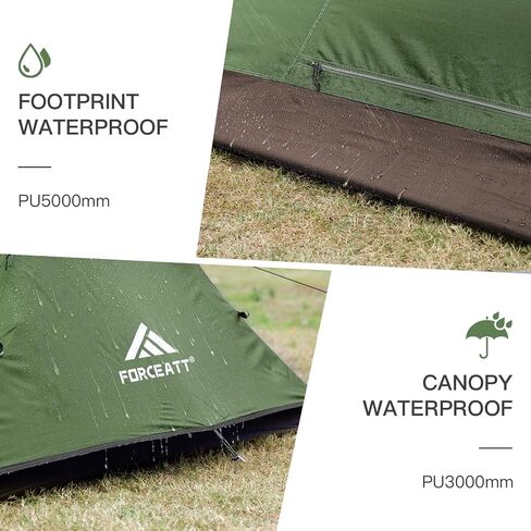 Forceatt Camping Tent 2 شخص ، على ظهر الخيمة على الظهر مقاوم للماء ومقاوم للرياح ، خيمة فورية للغاية مع طيران المطر للتخييم ، المشي لمسافات طويلة ، في الهواء الطلق in Kuwait