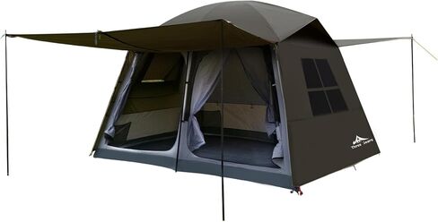 Three Bears 6-Person Tent, 3000mm Waterproof Double-Layer Tent with Room Dividers, Family Tent with Color-Coded Connection Buckles, Front and Rear Vestibules Can Be Set Up as Sunshade Canopies in Kuwait