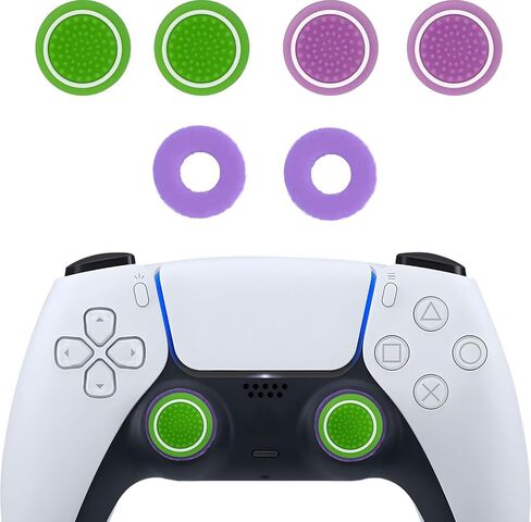MysticHome No - Slip Thumb Grips & Precision Rings | Universal Controller Accessories for Nintendo Switch Pro, PS4, PS5, Xbox One & Series X | 6 - Pack Multi - Color in Kuwait