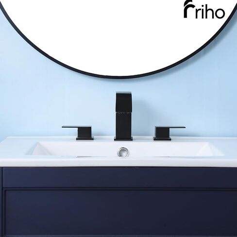 Friho على نطاق واسع الحمام بالوعة صنبور 3 ثقب النيكل بالفرشاة ، 2 مقابض الحمام شلال الحمام مع الصرف المنبثق وخطوط الإمداد ، FR1DC17808L in Kuwait