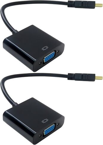 2 Pack Upgraded HDMI to VGA, Gold-Plated HDMI to VGA Adapter (Male to Female) Replacement for Xbox 360/ Wii U/Set Top Box/TV BOX/or Other Devices with HDMI Port in Saudi Arabia