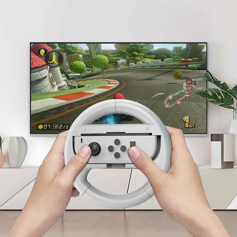 حلول التعبئة العالمية ملحقات عجلة القيادة متوافقة مع التبديل/التبديل OLED Controller 2 Pack Color White in Kuwait