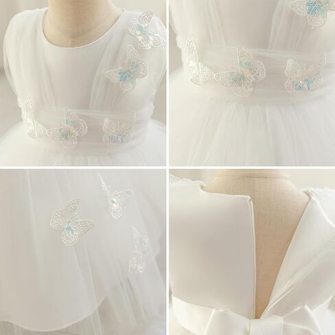 Toddler Baby Girls Butterfly Birthday Dress High Low Tulle Christening Formal Wedding Party Tulle Dresses Photo Shoot in Kuwait