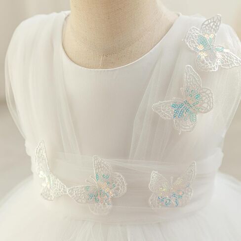 Toddler Baby Girls Butterfly Birthday Dress High Low Tulle Christening Formal Wedding Party Tulle Dresses Photo Shoot in Kuwait