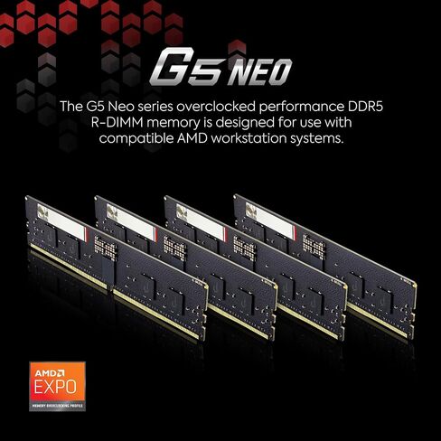 G.SKILL G5 Neo Series DDR5 RAM (AMD Expo) 384GB (8x48GB) 6000MT/s CL30-36-36-96 1.40V Workstation Computer Memory R-DIMM (F5-6000R3036G48GE8-G5N) in Saudi Arabia