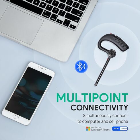 Yealink Bluetooth Headset BH71 Lite,Wireless Bluetooth Earpiece for Cell Phone，Single Ear Headset with Noise Canceling Mic for Office/Driving/Business,10Hrs Talktime,Mute in Saudi Arabia