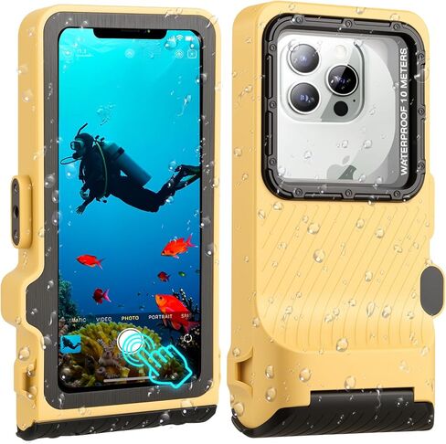 2025 Upgrade Underwater Waterproof Diving Snorkeling Phone Case for iPhone 16/15/14/13/12/11 Pro Max/XS/X Samsung Galaxy S24/S23/S22/S21 Scuba Underwater Touchscreen Photo Video Housing in Kuwait