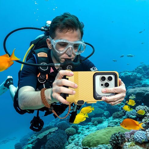 2025 Upgrade Underwater Waterproof Diving Snorkeling Phone Case for iPhone 16/15/14/13/12/11 Pro Max/XS/X Samsung Galaxy S24/S23/S22/S21 Scuba Underwater Touchscreen Photo Video Housing in Kuwait