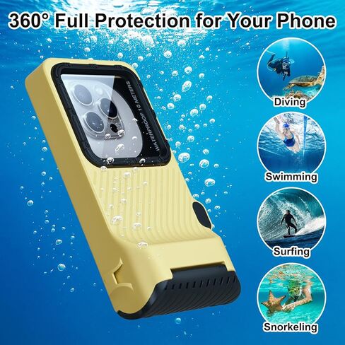 2025 Upgrade Underwater Waterproof Diving Snorkeling Phone Case for iPhone 16/15/14/13/12/11 Pro Max/XS/X Samsung Galaxy S24/S23/S22/S21 Scuba Underwater Touchscreen Photo Video Housing in Kuwait