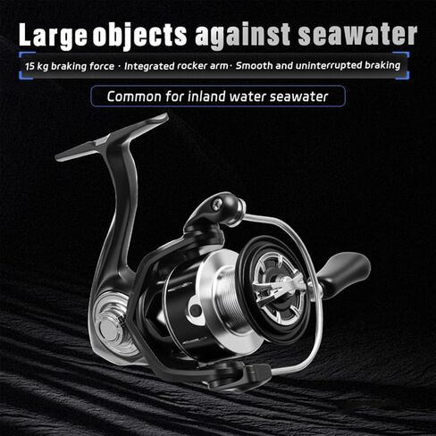 Asixxsix Saltwater Fishing Reels, 15kg Braking Force Long Cast Fishing Reels Sealed Rainproof Portable Lightweight for in Land Water and Marine Use in Saudi Arabia