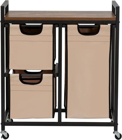 Laundry Basket Organizer, Hampers for Laundry 6 Compartments, Laundry Hamper with 6 Sliding Laundry Sorter Bags, Top Storage Shelf, and Metal Frame (6 Compartments) in Saudi Arabia