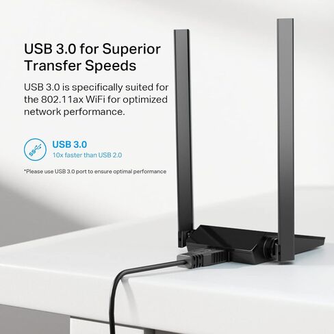 TP -LINK WIFI 6 USB ADAPTER لأجهزة سطح المكتب - (Archer TX20U PLUS) AX1800 AX1800 AX1800 NETWORK مع 2.4 جيجا هرتز ، 5 جيجا هرتز ، ومكسب عالي النطاق 5DBI الهوائي ، WPA3 ، يدعم Windows 11/10 (متجدد) in Saudi Arabia