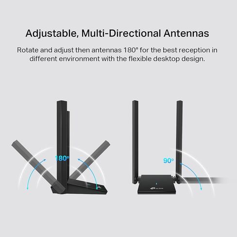 TP -LINK WIFI 6 USB ADAPTER لأجهزة سطح المكتب - (Archer TX20U PLUS) AX1800 AX1800 AX1800 NETWORK مع 2.4 جيجا هرتز ، 5 جيجا هرتز ، ومكسب عالي النطاق 5DBI الهوائي ، WPA3 ، يدعم Windows 11/10 (متجدد) in Saudi Arabia