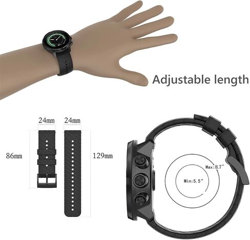 أحزمة السيليكون البديلة 24 ملم سوار Suunto 7 D5 Suunto 9 Spartan Sport Wrist Hr Baro Smart Watch Bandband (اللون: أسود أخضر ، الحجم: 24 ملم) in Saudi Arabia