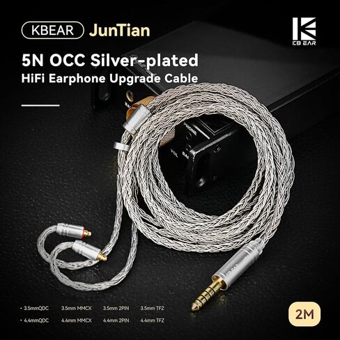 2m KZ ZS10 Pro IEM Earphones Cable, KBEAR ST24 Plus in Ear Monitor Cable 16 Core 5N OCC Silver-Plated Headphone Extension Cords for Moondrop Chu CCA CRA, ZS12 PRO X, Castor, ZAR, ZAS(2pin, 3.5mm Plug) in Saudi Arabia